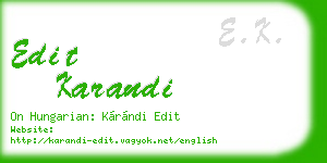 edit karandi business card